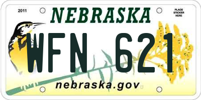 NE license plate WFN621