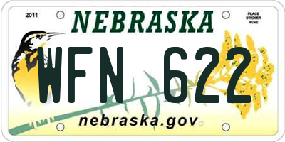 NE license plate WFN622