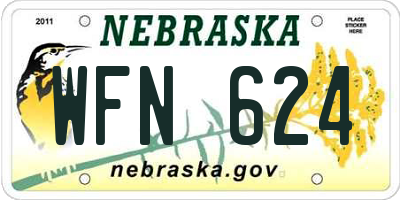 NE license plate WFN624