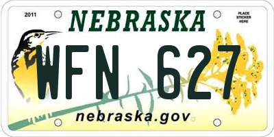 NE license plate WFN627