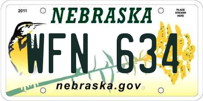 NE license plate WFN634