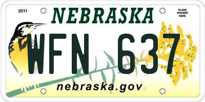 NE license plate WFN637