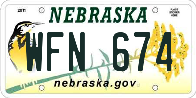 NE license plate WFN674