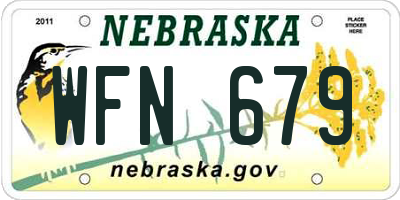 NE license plate WFN679