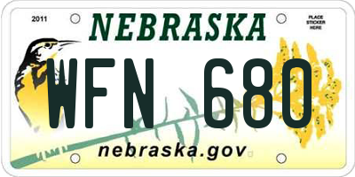 NE license plate WFN680