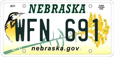 NE license plate WFN691