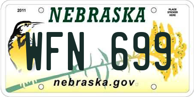 NE license plate WFN699