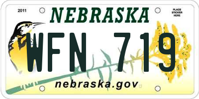 NE license plate WFN719