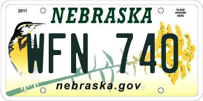 NE license plate WFN740