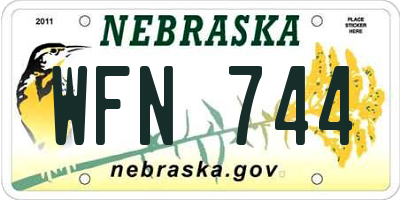 NE license plate WFN744