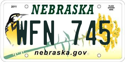NE license plate WFN745