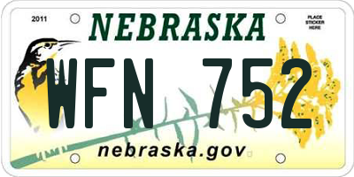 NE license plate WFN752
