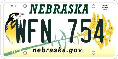 NE license plate WFN754