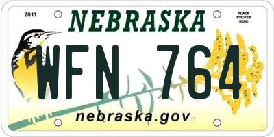 NE license plate WFN764