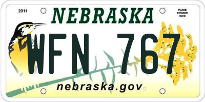 NE license plate WFN767