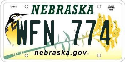 NE license plate WFN774