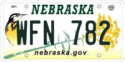NE license plate WFN782