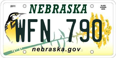 NE license plate WFN790
