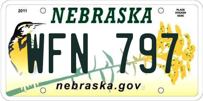 NE license plate WFN797