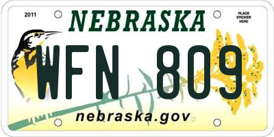 NE license plate WFN809