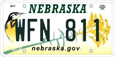 NE license plate WFN811
