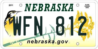 NE license plate WFN812