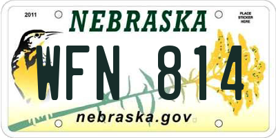 NE license plate WFN814