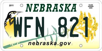 NE license plate WFN821