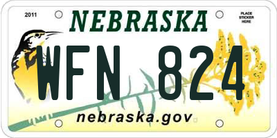 NE license plate WFN824