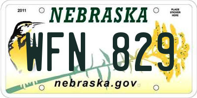 NE license plate WFN829