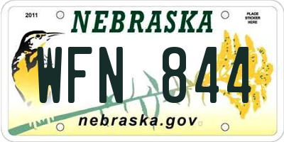NE license plate WFN844