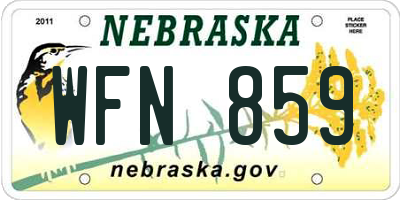 NE license plate WFN859