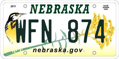 NE license plate WFN874