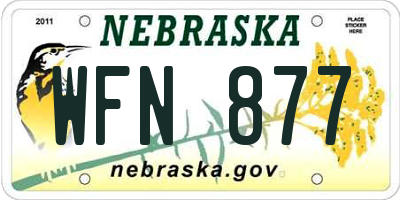 NE license plate WFN877