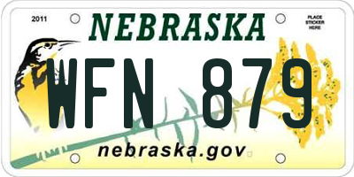 NE license plate WFN879