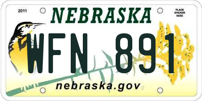 NE license plate WFN891