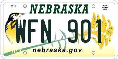 NE license plate WFN901
