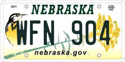 NE license plate WFN904