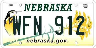 NE license plate WFN912