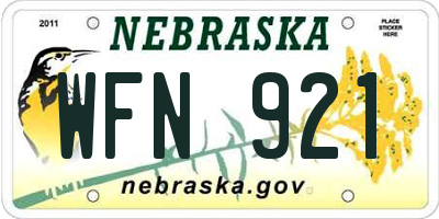 NE license plate WFN921