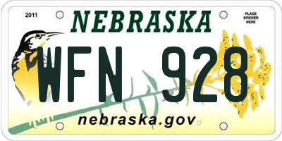 NE license plate WFN928