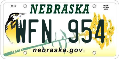 NE license plate WFN954