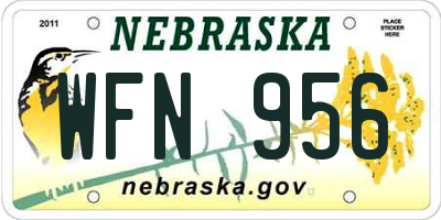 NE license plate WFN956