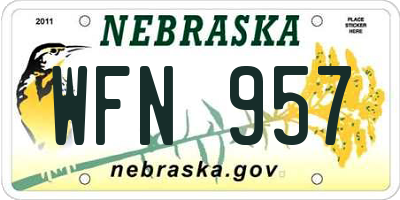 NE license plate WFN957