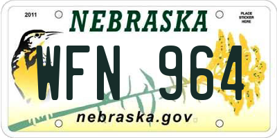 NE license plate WFN964