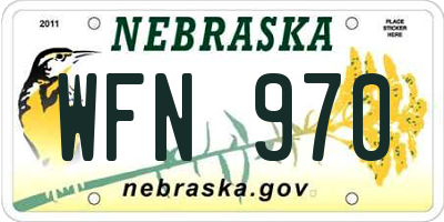 NE license plate WFN970