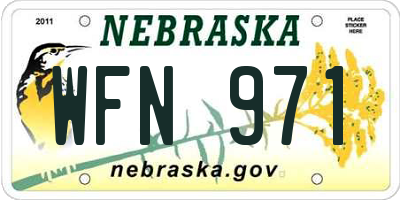 NE license plate WFN971