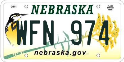 NE license plate WFN974