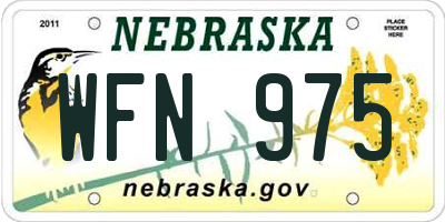 NE license plate WFN975