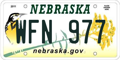 NE license plate WFN977
